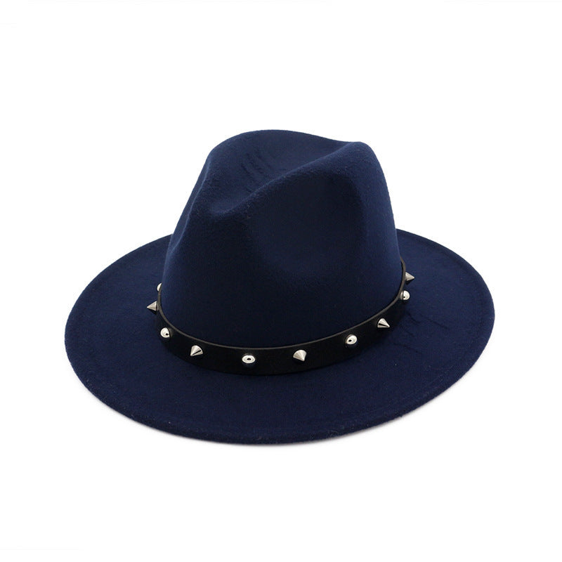 New Style Rivet Accessories Top Hat For Men and Women Woolen Hats