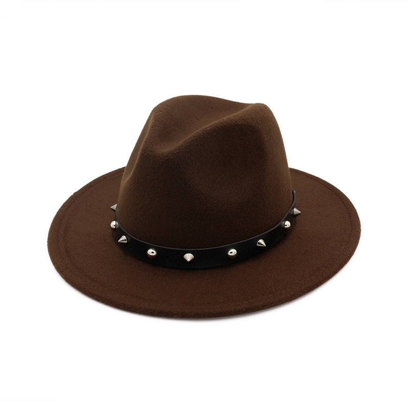 New Style Rivet Accessories Top Hat For Men and Women Woolen Hats