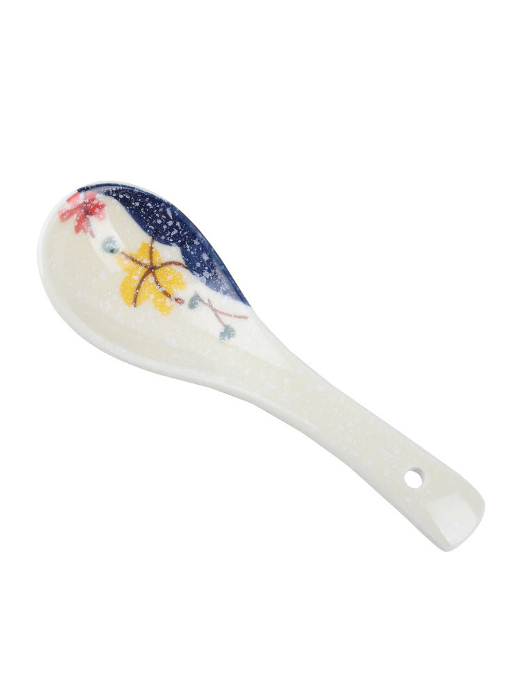 Small Household Spoon Hand-Painted Ceramic Spoon Rice Spoon Soup Spoon Ceramic Spoon Specialty Restaurant Spoon