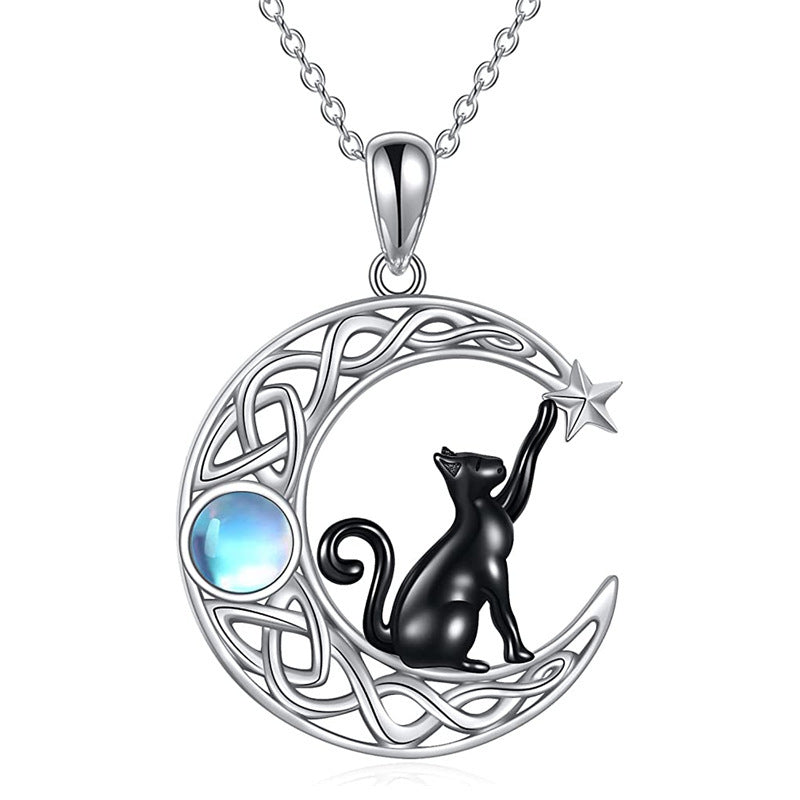 Moon Star Black Cat Pendant Item