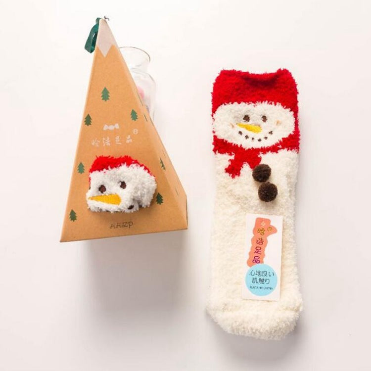 Floor Socks Half Fleece Women's Socks Christmas Socks