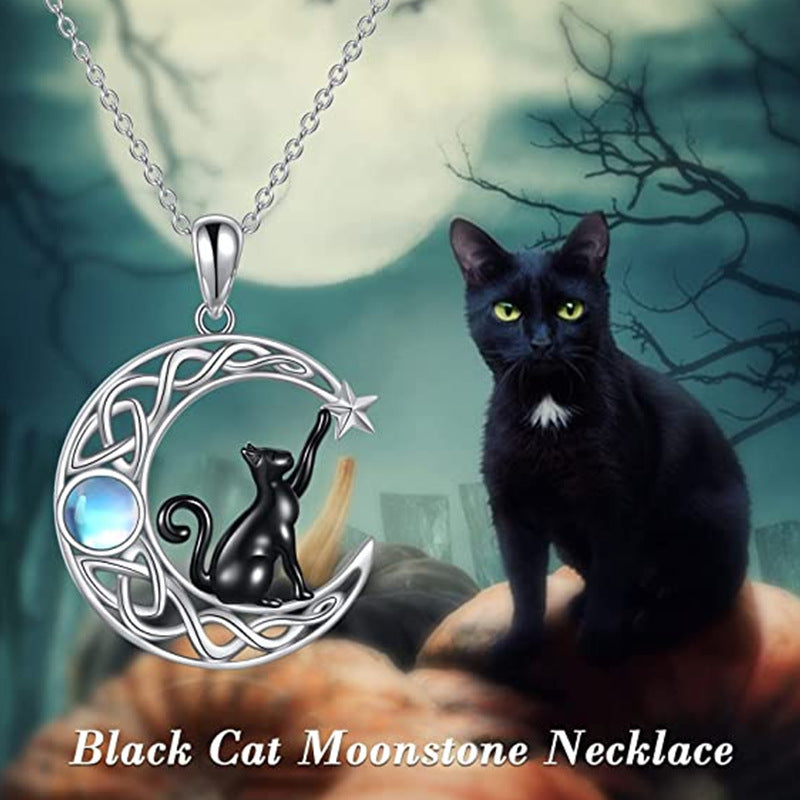 Moon Star Black Cat Pendant Item